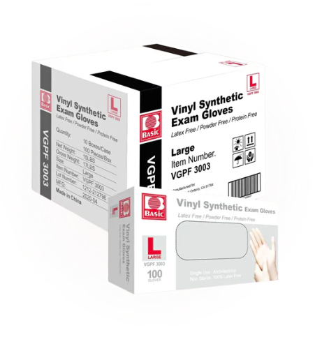 Intco Basic Vinyl Examination Gloves (100 Gloves/Box)