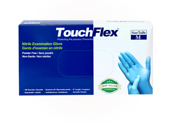 Blue Intco TouchFlex Nitrile Gloves 4.5 Mil (100/Box)