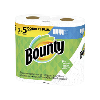 compare product Bounty Select-A-Size Paper Towels, White, 2 Double Plus Rolls